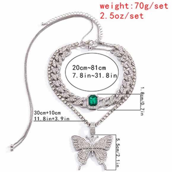 Beautiful White Sapphire 2 Piece 🦋 Necklace Set! - Picture 6 of 7